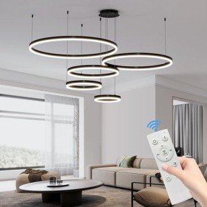 Dimmable LED Pendant Light - 5 Ring Design