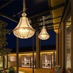 Copper Lantern Chandelier - Waterproof Outdoor Pendant Lamp