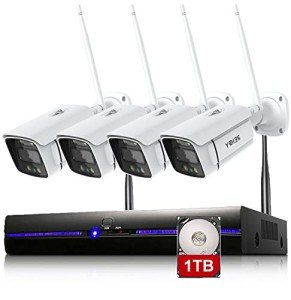 REIGY 4-Camera Outdoor Security System with Floodlight