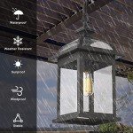 Large Black Outdoor Pendant Lantern Light Fixture
