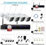 REIGY 4-Camera Outdoor Security System with Floodlight
