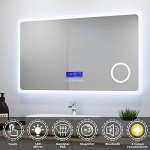Bluetooth LED Bathroom Mirror with Clock & Anti-Fog