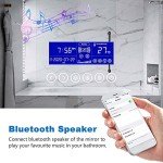 Bluetooth LED Bathroom Mirror with Clock & Anti-Fog