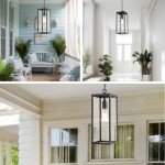 Bestshared Black Outdoor Pendant Lantern with Glass