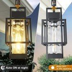 15" Dusk to Dawn Black Outdoor Pendant Light