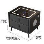 Smart Nightstand with Wireless Charging and LED Lights