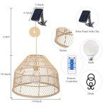 Ranttan 14.6" Outdoor Rattan Solar Chandelier