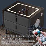 Smart Nightstand with Wireless Charging and LED Lights