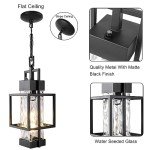 15" Dusk to Dawn Black Outdoor Pendant Light
