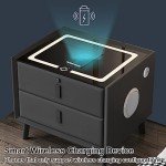 Smart Nightstand with Wireless Charging and LED Lights