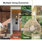 Ranttan 14.6" Outdoor Rattan Solar Chandelier