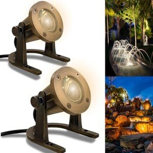 MIK Waterproof Brass Underwater Lights - 2 Pack