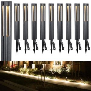 LEONLITE LED Outdoor Pathway Lights, Pack of 10