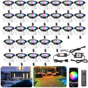 INDARUN RGBW WiFi LED Deck Lights - 30 Pack
