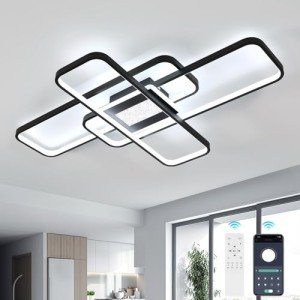 Dimmable Black LED Ceiling Lights with Remote Control