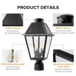 Solar Outdoor Lamp Post Light with Motion Sensor