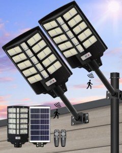 Taoesy 2 Pack Solar Street Lights with Motion Sensor