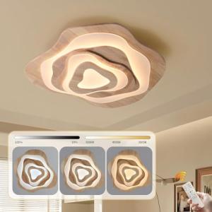 Dimmable Wooden LED Cloud Ceiling Light 80cm
