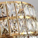 Modern Gold Crystal Chandelier Pendant Light Fixture