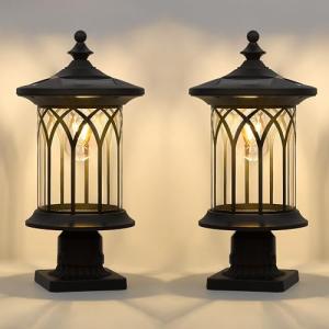 Seovix Solar Post Lights - 2 Pack Outdoor Solar