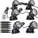 RGB LED Underwater Pond Lights with Spiked Stand