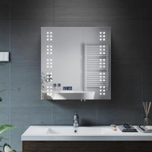 Elegant Illuminated Bathroom Mirror Cabinet with Bluetooth