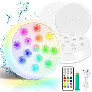 Rechargeable RGB Pool Lights with Remote – 2 Pack