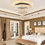 22.5" Modern Dimmable Crystal Ceiling Chandelier
