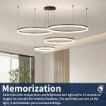 Sleek Black LED Chandelier for Dining Rooms
