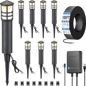 SUNVIE LED Landscape Lighting Kit - 8 Pack