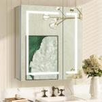 LED Bathroom Mirror Cabinet with Lights, 24x28 Inch