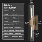 Brass Dimmable Wall Sconces Set of Two