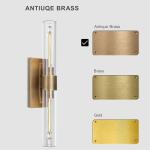 Brass Dimmable Wall Sconces Set of Two