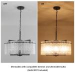 Black Crystal Chandelier with 5 Adjustable Lights