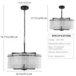 Black Crystal Chandelier with 5 Adjustable Lights