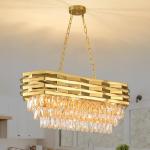 Elegant 8-Light Gold Crystal Chandelier for Dining Room