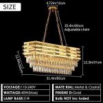 Elegant 8-Light Gold Crystal Chandelier for Dining Room