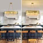 Elegant 8-Light Gold Crystal Chandelier for Dining Room