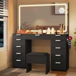 YITAHOME LED Vanity Table with Mirror and Stool