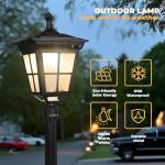 Solar Lamp Post Light with Planter for Outdoors