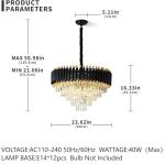 Gold Crystal 5-Tier Modern Chandelier Light Fixture