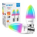 Smart RGB Candle Bulbs with Music Sync (2-Pack)