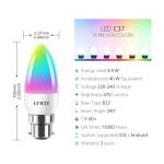 Smart RGB Candle Bulbs with Music Sync (2-Pack)