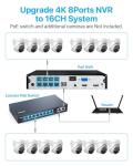 4K PoE CCTV System with Night Vision Cameras