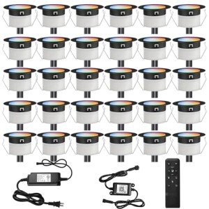 FVTLED 30pcs WiFi Smart RGBW Deck Lights