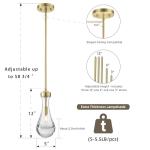Gold Hand-Blown Glass Pendant Light Fixture