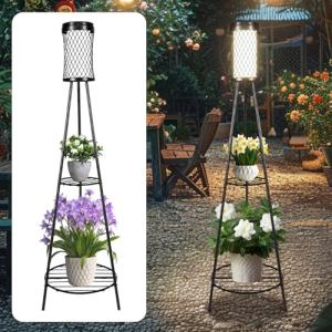 4 Pack Waterproof Solar Outdoor Floor Lamps