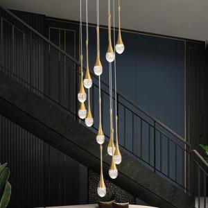 Gold Crystal Pendant Chandelier for High Ceilings