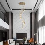 Gold Crystal Pendant Chandelier for High Ceilings