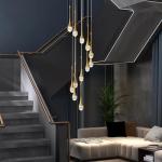 Gold Crystal Pendant Chandelier for High Ceilings